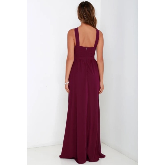 Lulus Air Of Romance Burgundy Maxi Dress S - Picture 6 of 12